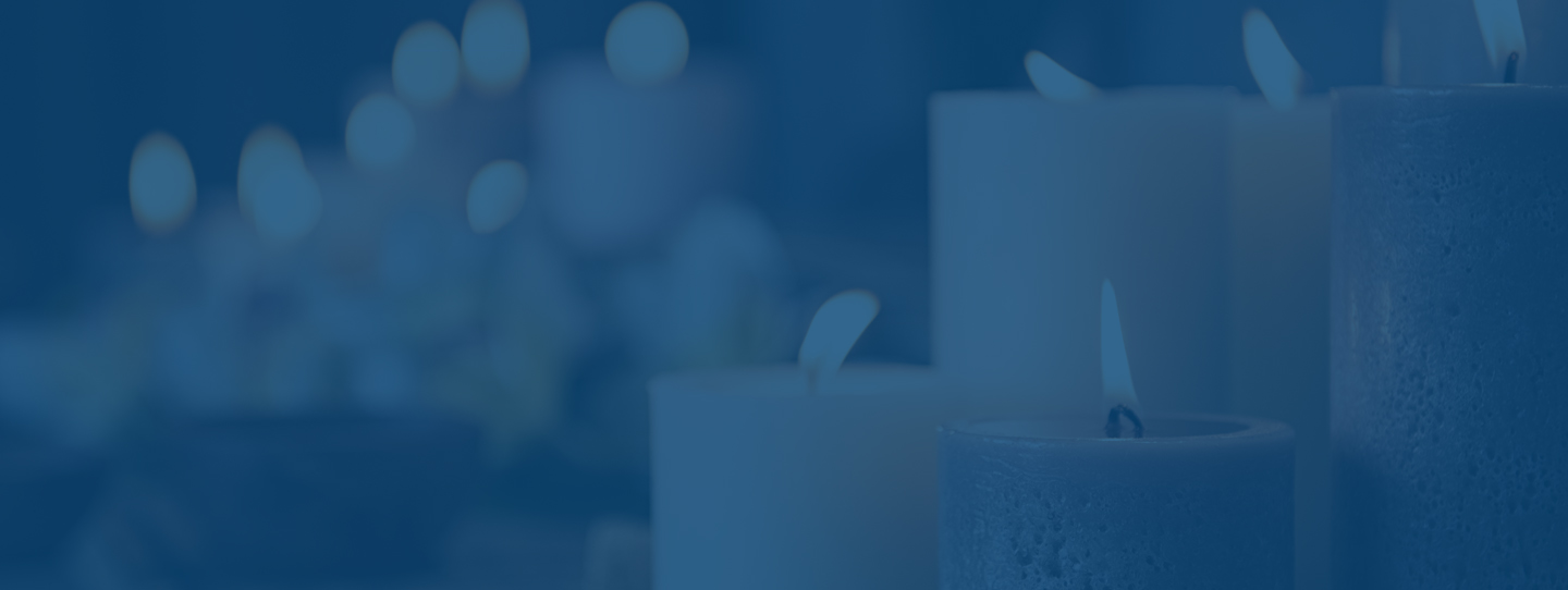 Candles with blue overlay