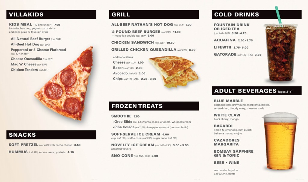 Poolside Grill Menu